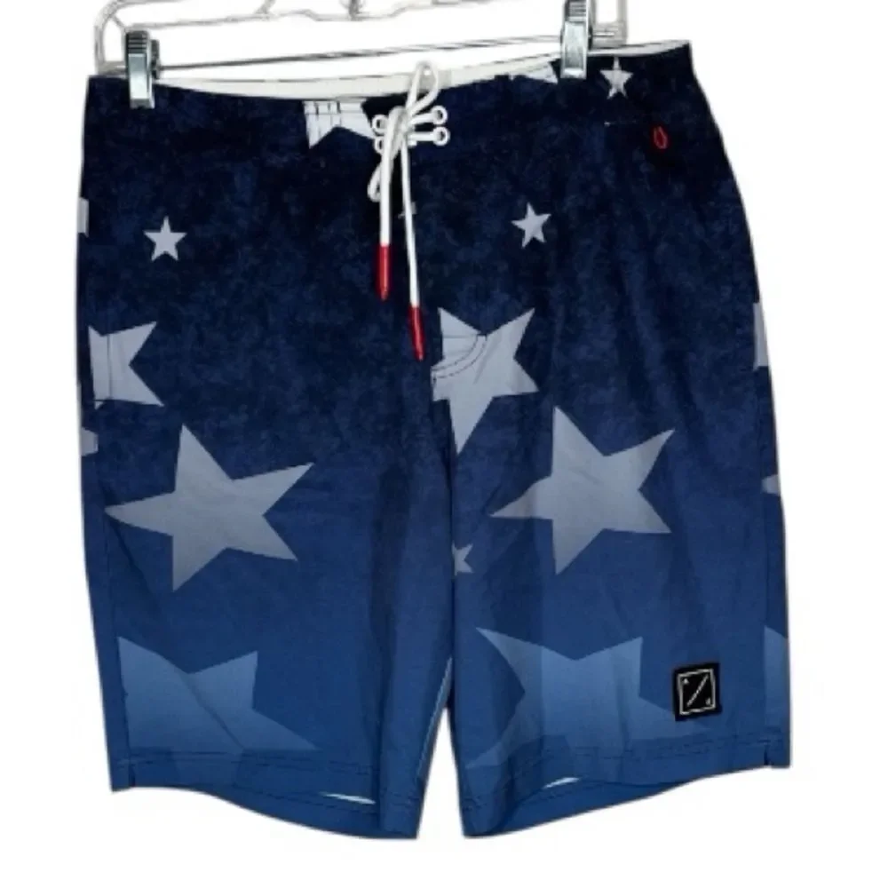 American Eagle Men’s US Flag Bathing Suit Shorts. Size Medium.